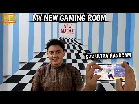 MY NEW GAMING ROOM SETUP TOUR + SAMSUNG S22 ULTRA PUBG MOBILE 4-FINGERS CLAW HANDCAM GAMEPLAY