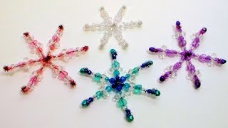 DIY Snowflake Decorations with Pipe Cleaners and Beads