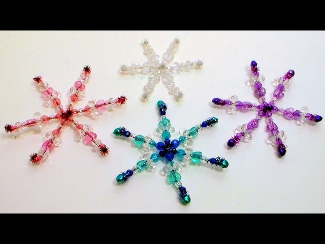 DIY Snowflake Decorations with Pipe Cleaners and Beads