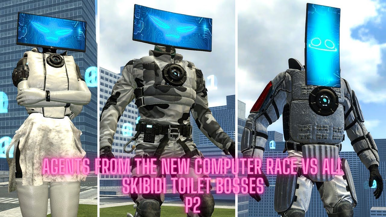 AGENTS FROM THE NEW COMPUTER RACE VS ALL SKIBIDI TOILET BOSSES In Garry ...