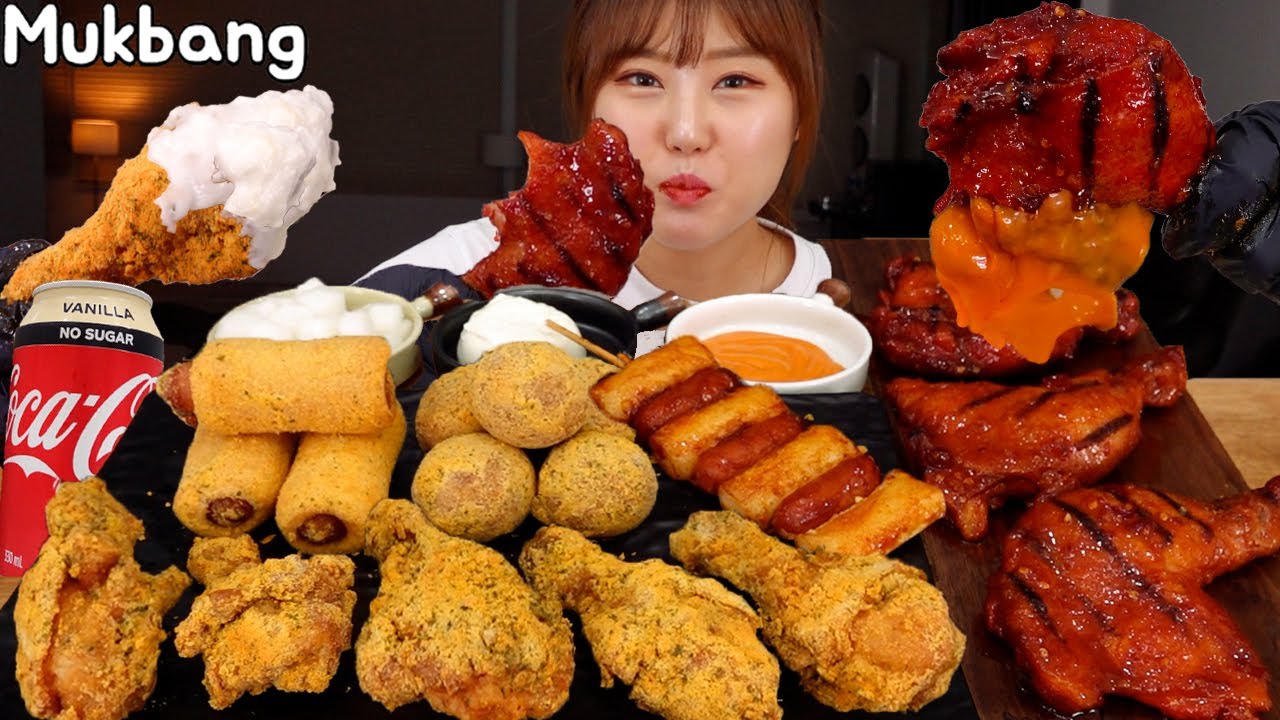 ⁣닭가슴살은 내일부터 뿌링클은 못 미루지😎 디저트는 로스핀 핫데블 🍗 치킨 먹방 Mukbang