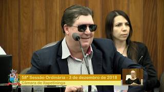 58ª Sessão Ordinária 2018