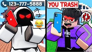 I Put My PHONE NUMBER In My Name For 24 HOURS.. (Roblox Bedwars)