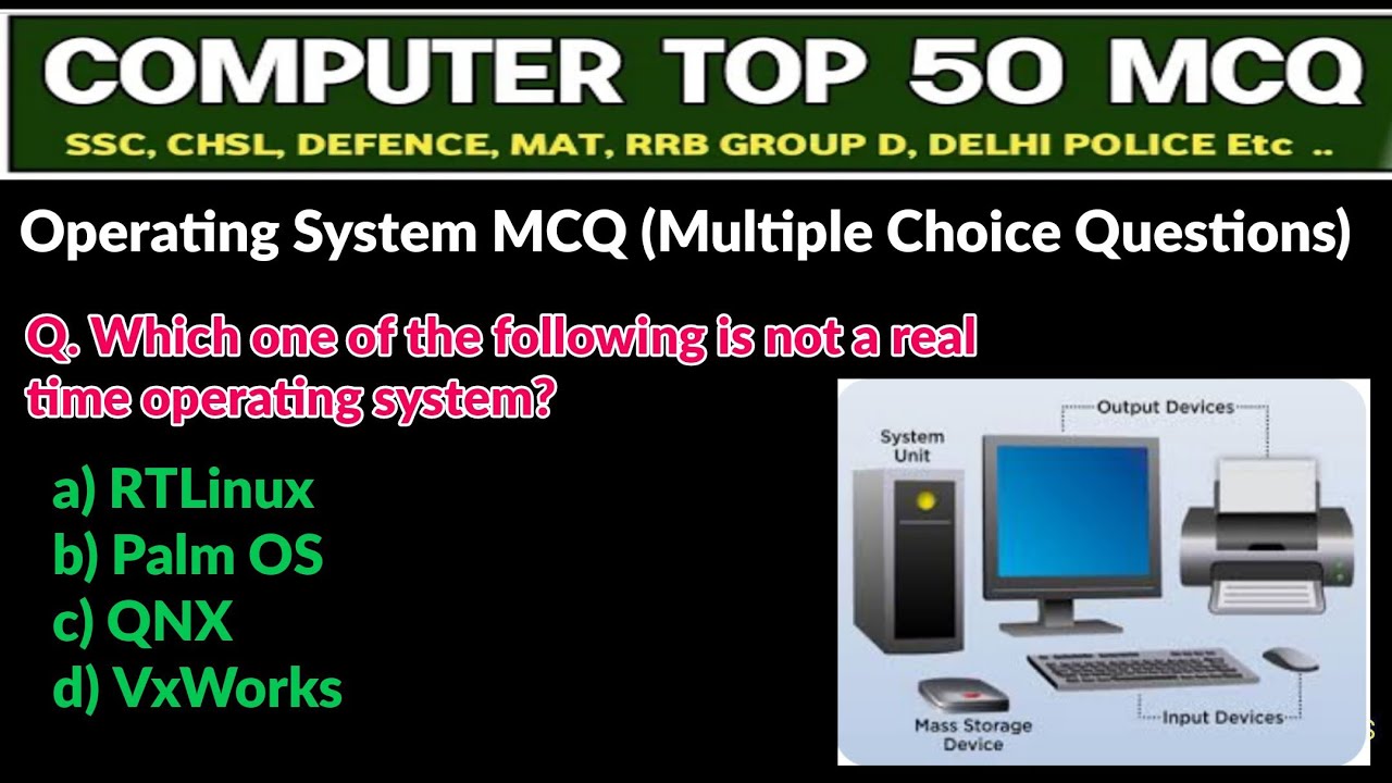 Top 50 Computer Operating System MCQ | computer important questions ...