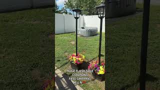Solar Lamp Post Light with lanter solar Lights Outdoor Class 60 Lumens INC Solar Garden Lights
