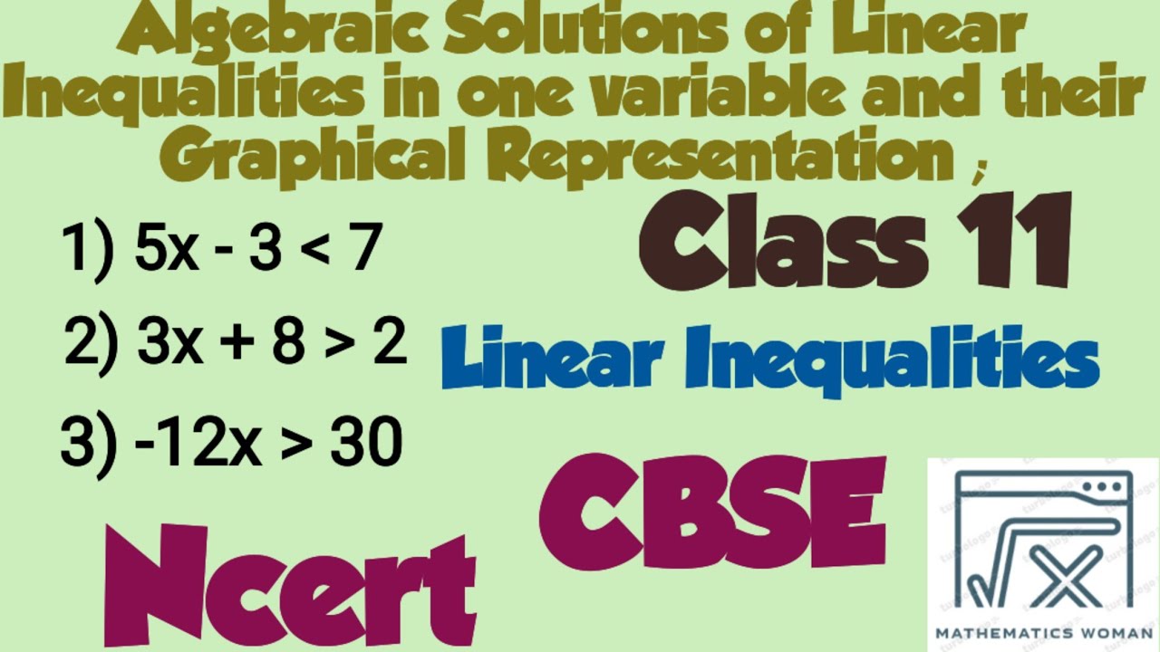 Algebraic Solutions of Linear Inequalities in one variable and their ...