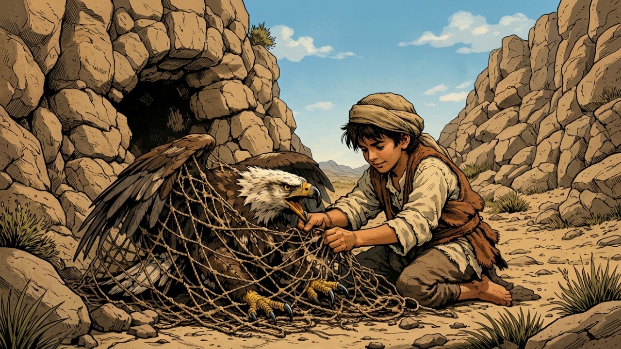 الصبي الذي أطلق سراح طائر مقيّد… فعاد إليه يومًا