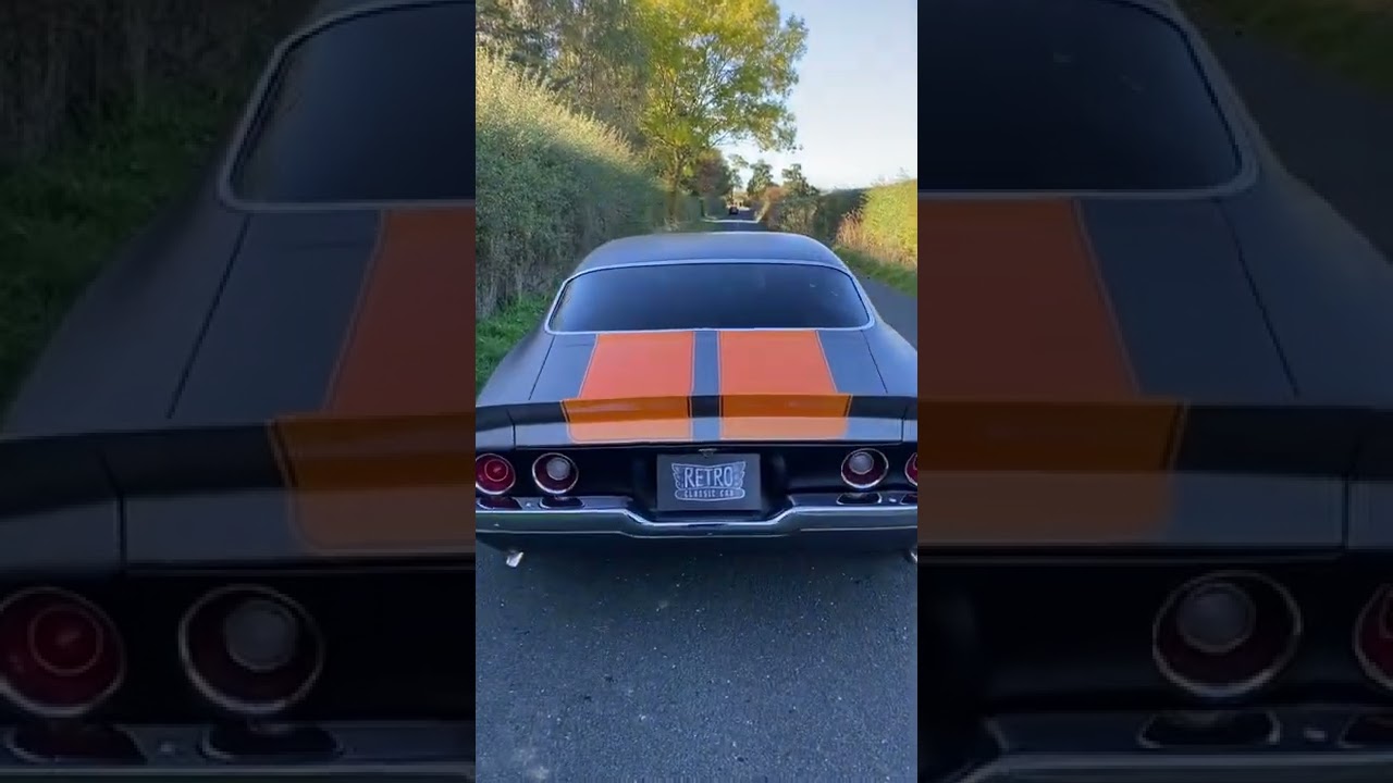 Satin Grey 1971 Chevrolet Camaro Restomod LS2 V8 Exhaust Sound