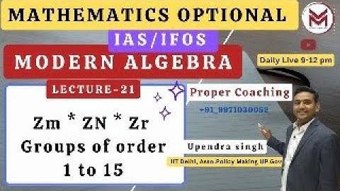 ML-21: Groups classificationModern Algebra UPSC 2024/25 IAS/IFoS Mathematics Optional Mindset Makers