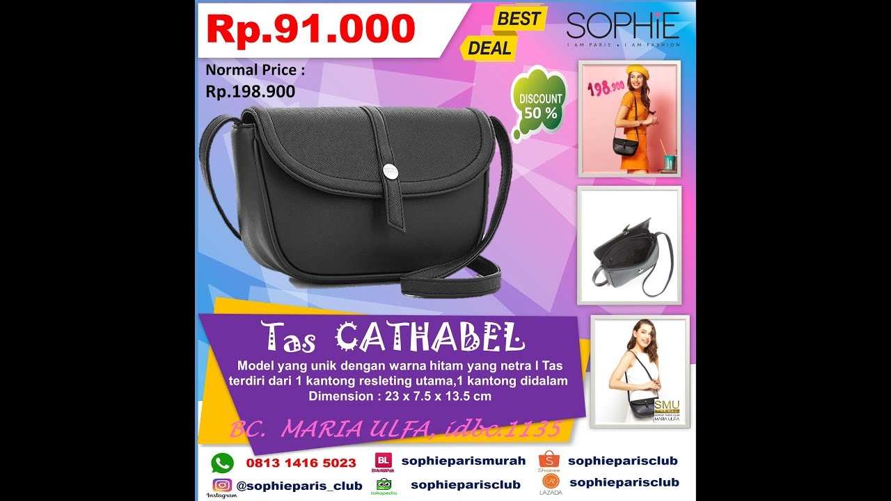 Tas Selempang Wanita Tas Shopie Martin Warna Hitam Tas Selempang Wanita Tas Shopie Martin Warna Hitam