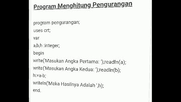 Turbo Pascal penjumlahan pengurangan pembagian perkalian