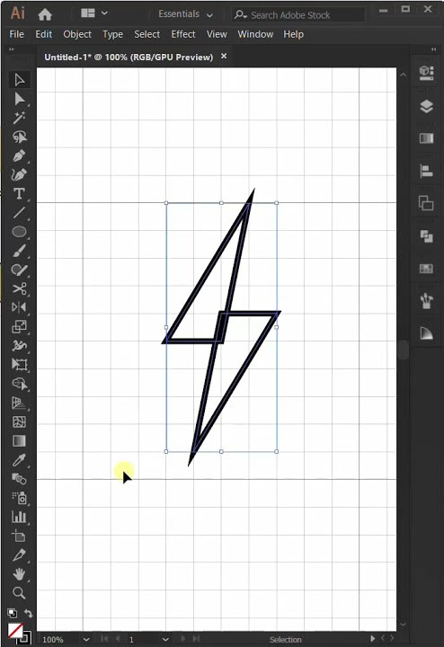 How to draw Icon in adobe illustrator - Lightning Icon #illustratorcc # ...