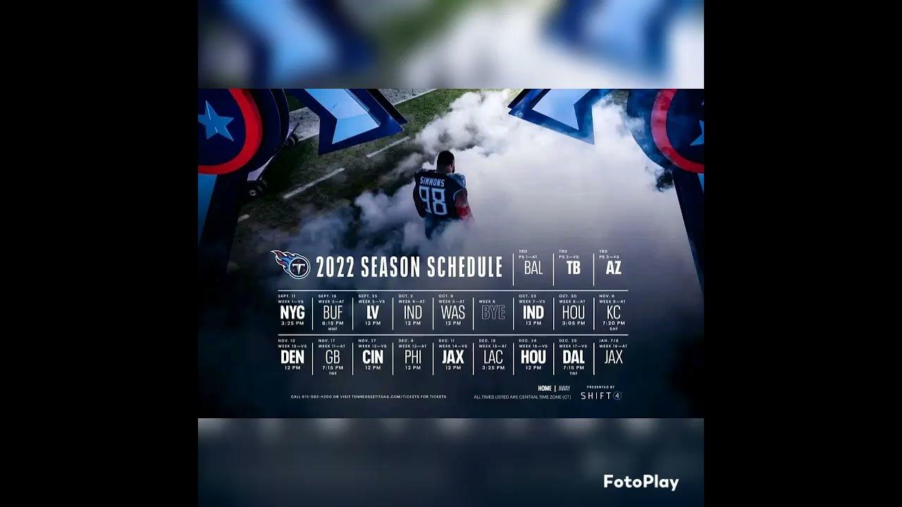 Titans Schedule YouTube