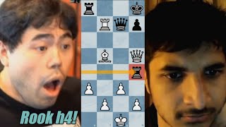 Vidit Finds the Insane Move Rook h4!! and Even Hikaru Is Shocked