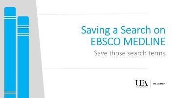 Saving a Search on EBSCO MEDLINE
