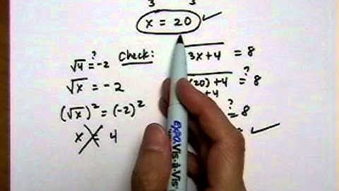 solve square root equation with one square root - (cr).mov