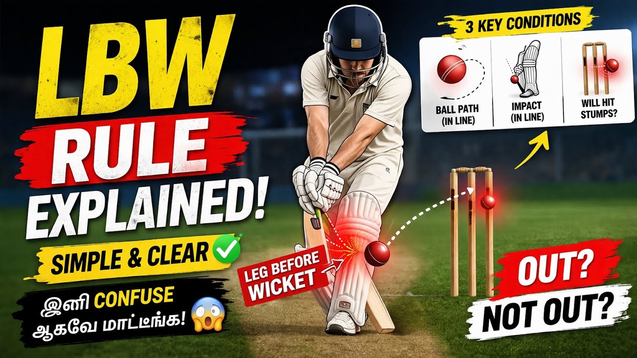 Lbw Example LBW rules in cricke | LBW rules | Cricket Basics in tamil - YouTube