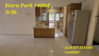 Kiara Park TTDI condo for rent. Resort living. 1400sf 3R3B PF.