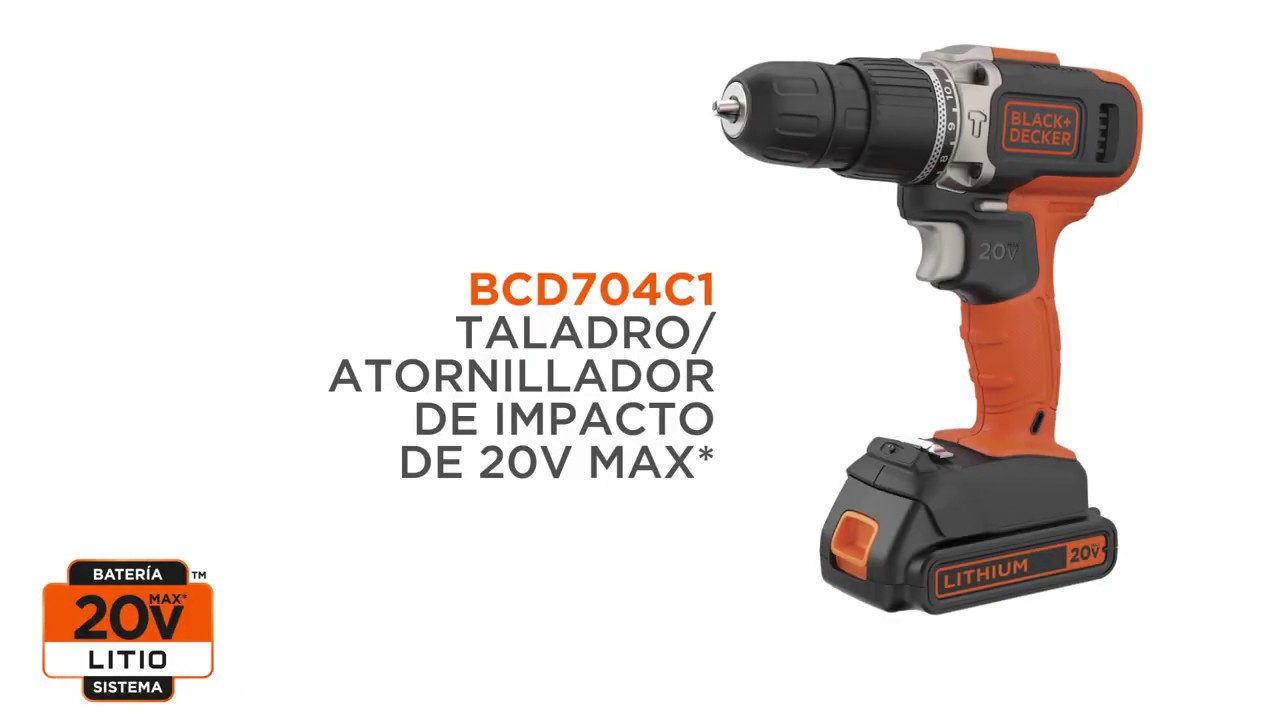 Taladro Atornillador Percutor 10mm 20v Black+decker Bcd704c1