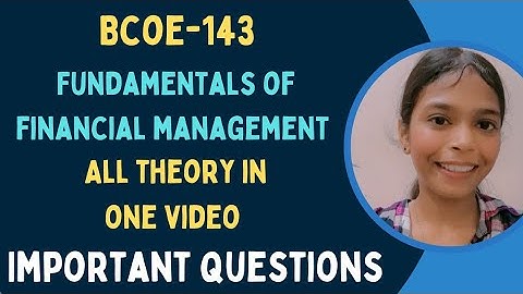 BCOE-143 Fundamentals of financial management | Important Questions | #bcoe143 #bcomg #ignou