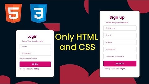 Creative Responsive Login And Signup Form Using HTML And CSS No Javascript. @codegyaneducation