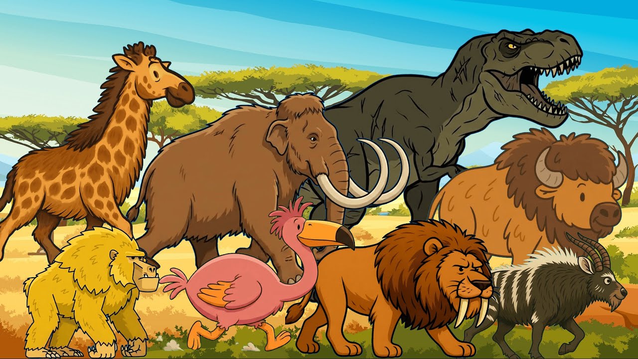 Песенка про доисторических животных сафари ABC 0128 | Маленький кролик учится