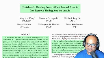 Read a paper: Hertzbleed - Frequency scaling side-channel attacks