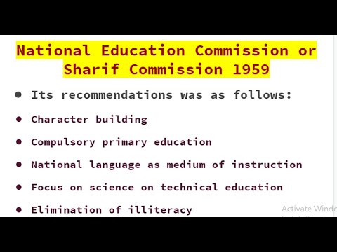 National Education Commission 1959 Or Sharif Commission | Tasks And Recommendations | Detailed