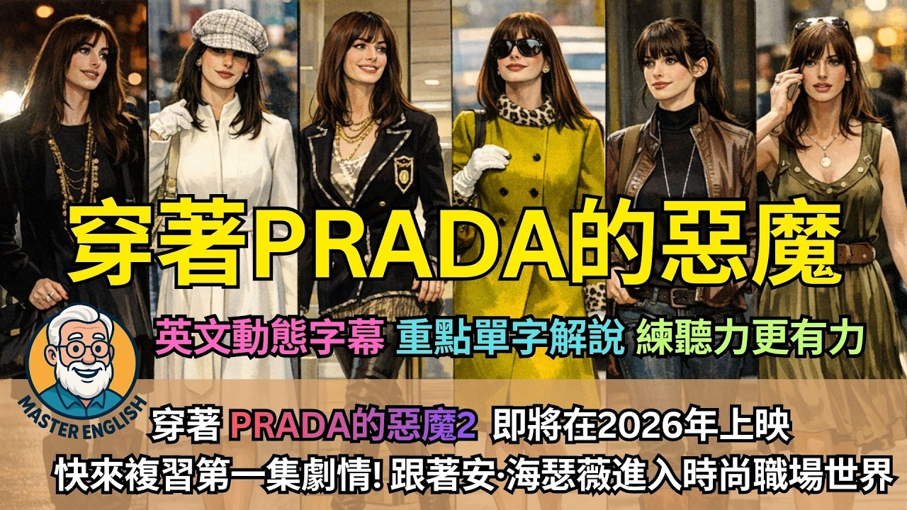 實戰練英文 ｜《穿著PRADA的惡魔2》 將在2026年上映，快來複習第一集劇情! 跟著安海瑟薇進入時尚世界| 5天聽5遍| 形成英語耳| 聽故事學英語 | 英語聽力 | 英語口語|像學母語一樣學英語