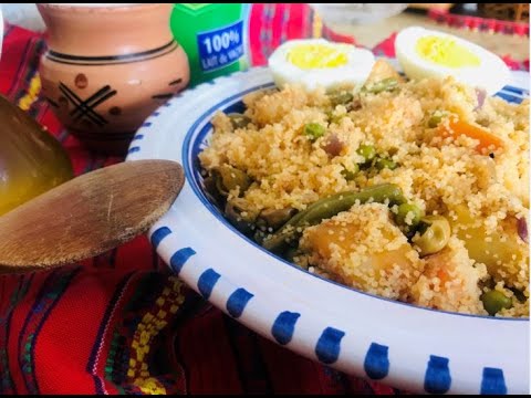 couscous-aux-légume-à-la-vapeur,-amekfoul-مسفوف-(-مقفول)