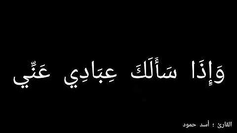 آية 🌴وإذا سألك عبادي عني 🌱للقارئ الشيخ أسد بن حمود 🌷