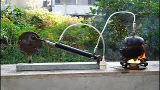 How to make a steam engine from a car shock absorber