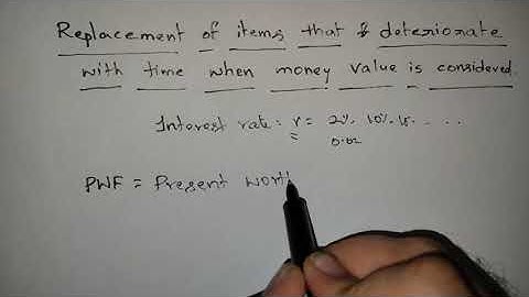 #1 Replacement of items that deteriorate with time when money value is considered