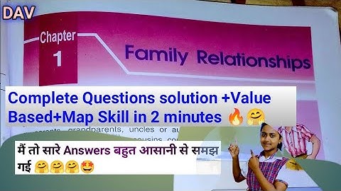 Dav class 4 SST Ch-1 Family Relationships/ Full Que-Abs, Value Based, Map Skill/ #learnwithlearner