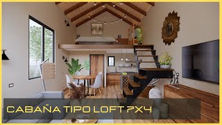 ESPECTACULAR CABAÑA TIPO LOFT EN 7X4 | DOBLE ALTURA