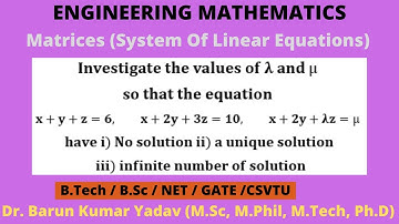 system of linear equations||Matrix||Problems|| #BarunMaths #systemoflinearequationofmatrix