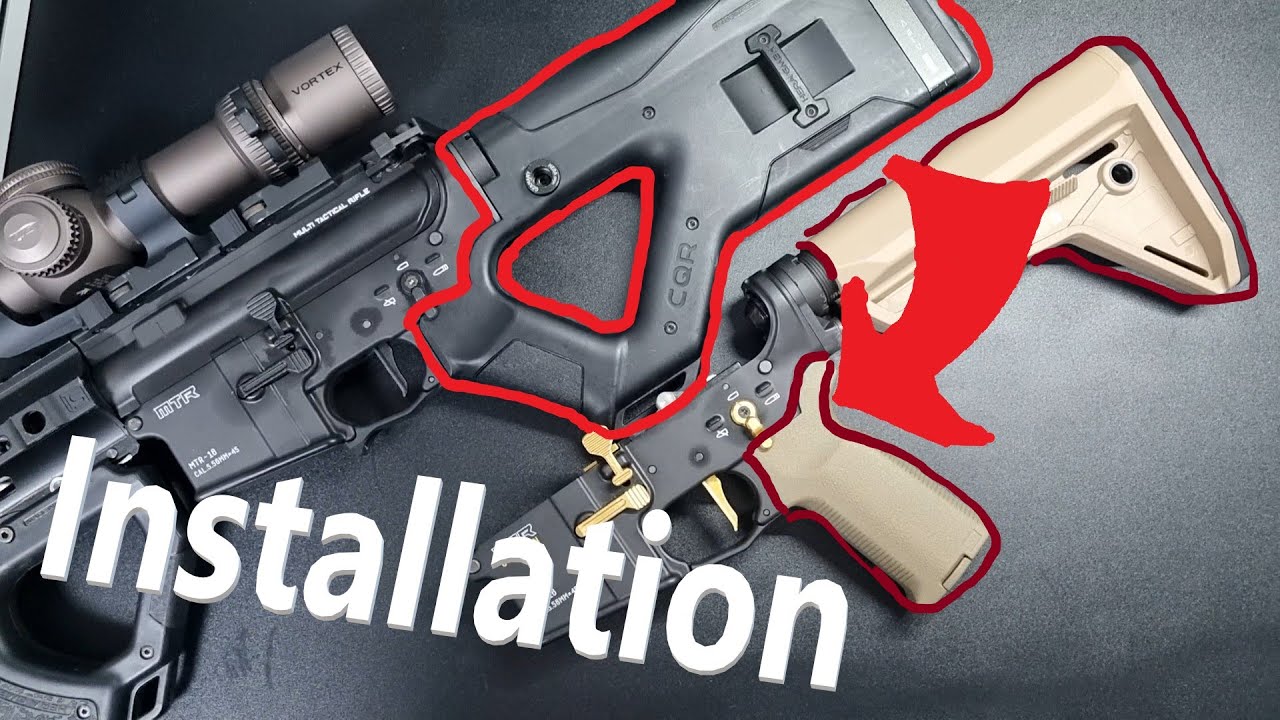 4K] Hera Arms CQR stock Installation in Tokyo Marui MTR16 #airsoft