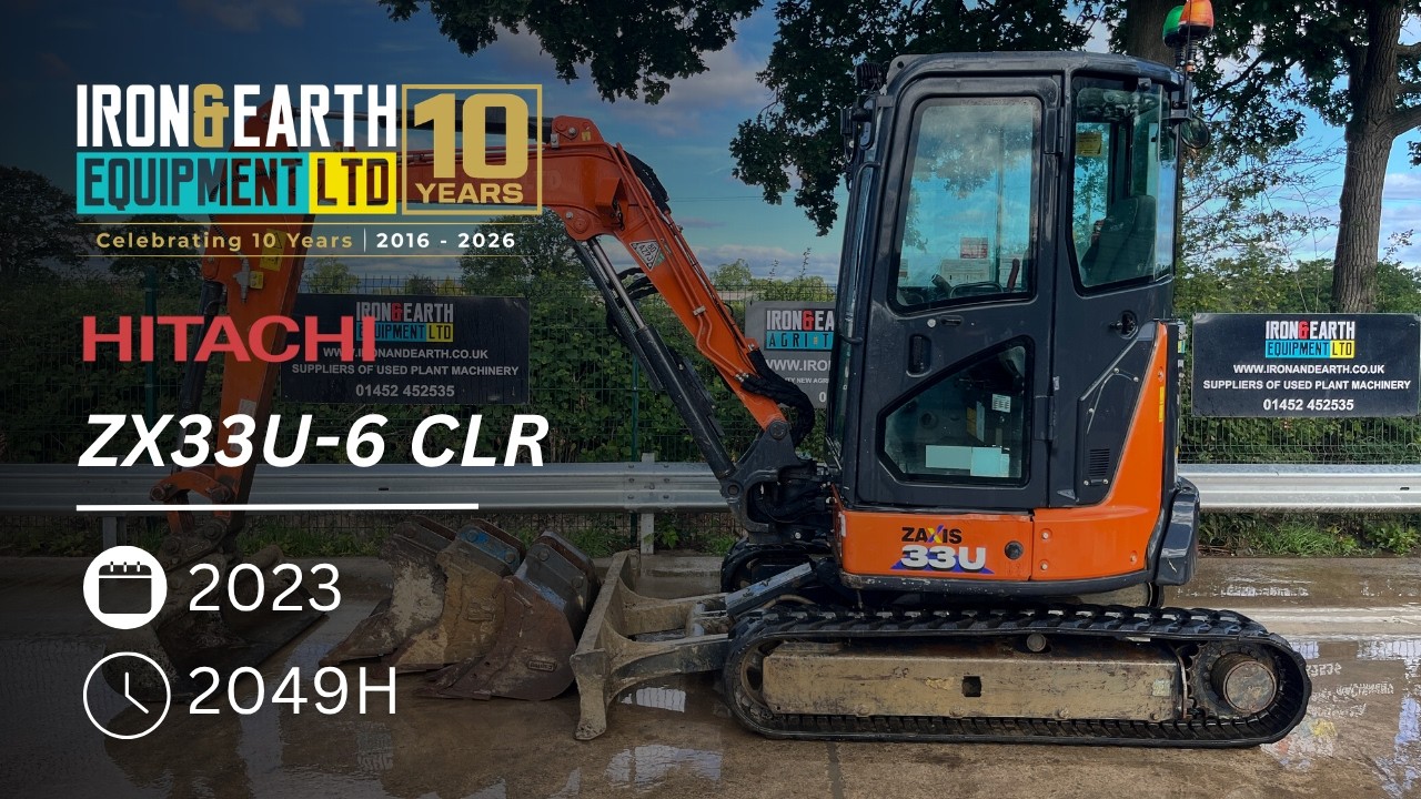 2023 Hitachi ZX33U-6 CLR Excavator - YouTube