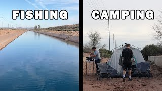 FISHING & CAMPING At A Desert Canal (INSANE)