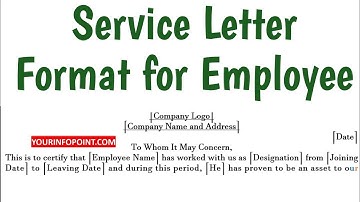 Service Letter Format for Employee | Service  Experience Certificate Application Format