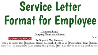 Service Letter Format for Employee | Service  Experience Certificate Application Format