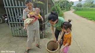 3 months pregnant mother's life harvesting Snails, Lam rice grilled in bamboo tubes Feed the baby