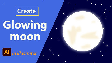 How to create glowing moon in illustrator | graphic elements in illustrator | glowing effect