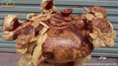 TƯỢNG NGŨ CÓC CHẤN CHUM TIỀN GỖ NU HƯƠNG NGUYÊN KHỐI-XƯỞNG TƯỢNG GỖ-ZALO:0355678885-0868688137