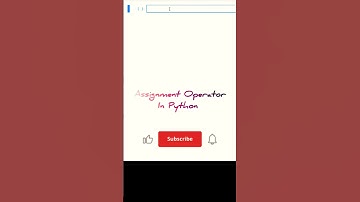 Assignment Operator in Python |