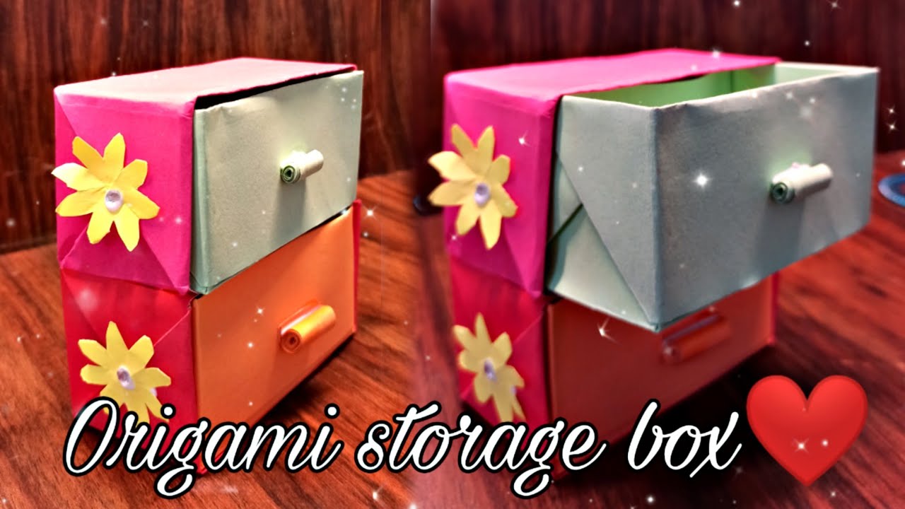 How to make origami storage box drawer sneha YouTube