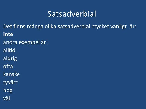 Svenska lektion 234 Satsadverbial
