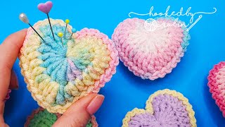 How to Crochet a Cute Padded Heart ❤ NO SEWING REQUIRED!