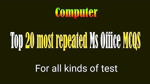Top 20 most repeated MS Office mcqs|question with answers|MS Office Mcqs|#ppsc #gk #nts #computergk