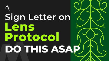 How to Sign letter on Lens Protocol (FREE) Do this ASAP.